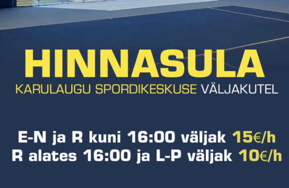 Hinnasula pakkumine Karulaugu Spordikeskuses