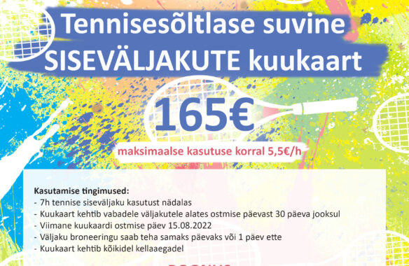 Kolmapäevast on müügil suvised kuukaardid tennises ja sulgpallis