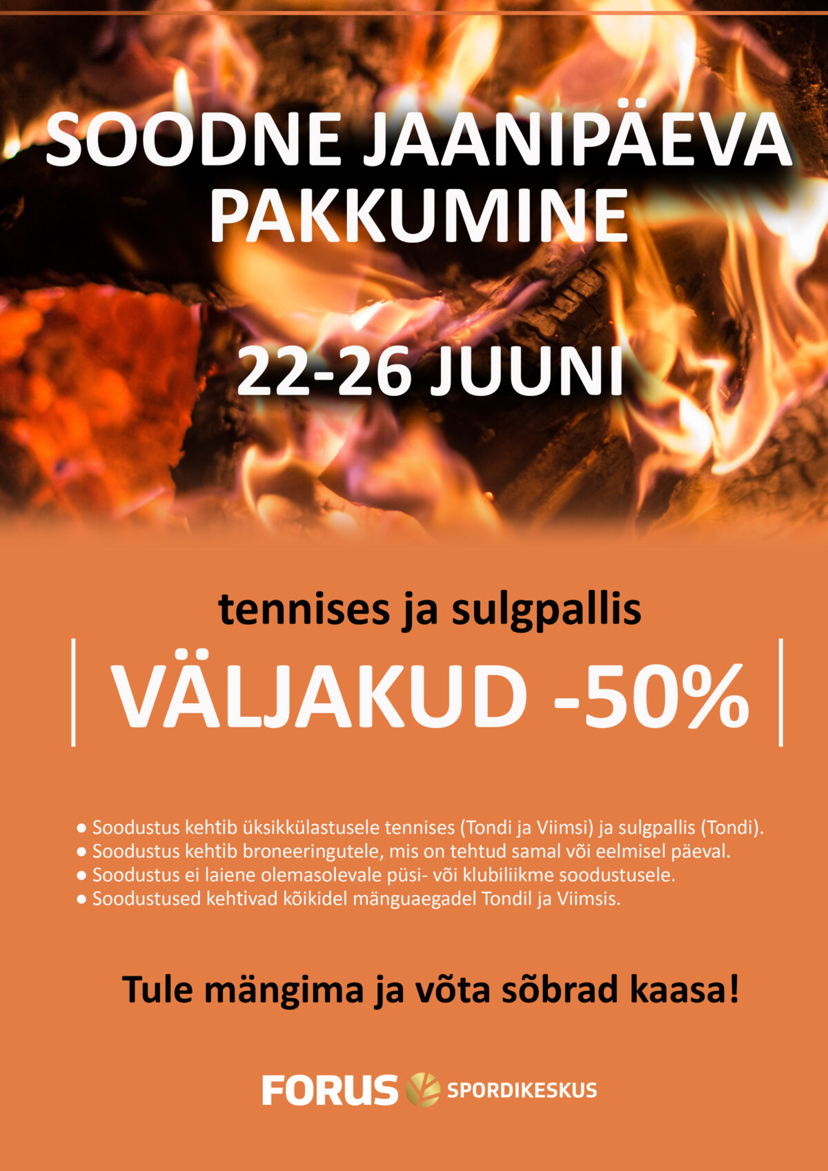 Jaanipäeva pakkumine tennises ja sulgpallis
