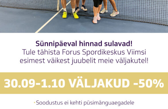 Viimsi tenniseväljakutel hinnad sulavad!